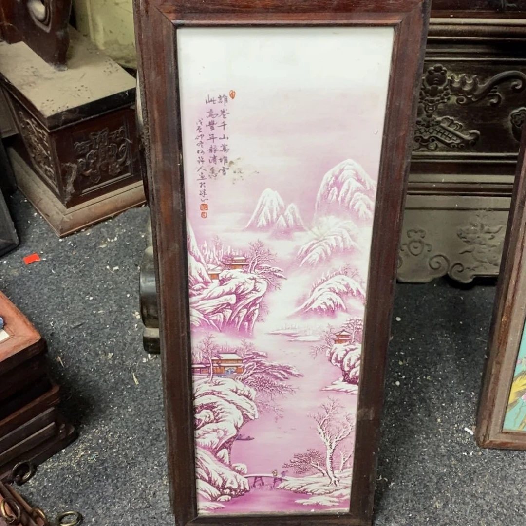 瓷片55*21 景德镇瓷板画柴窑烧制