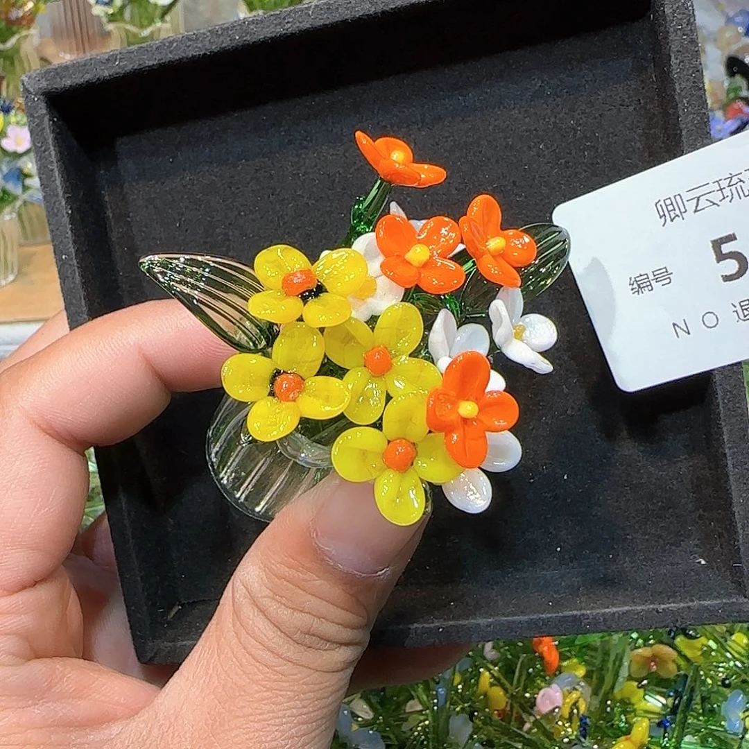 琉璃手工艺品556插花