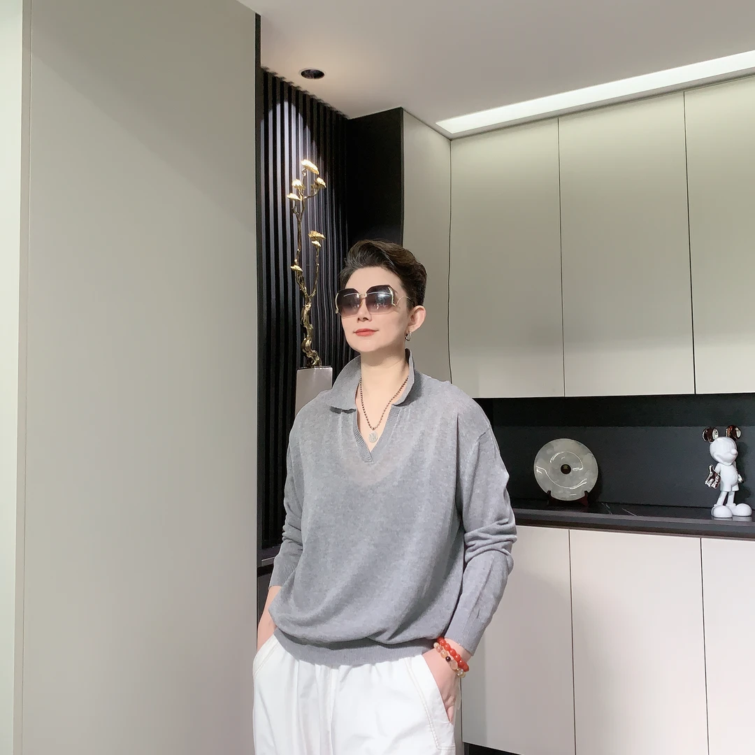 【六哥原创】2025设计款潮流早秋薄款微透纯色透气休闲polo衫长袖