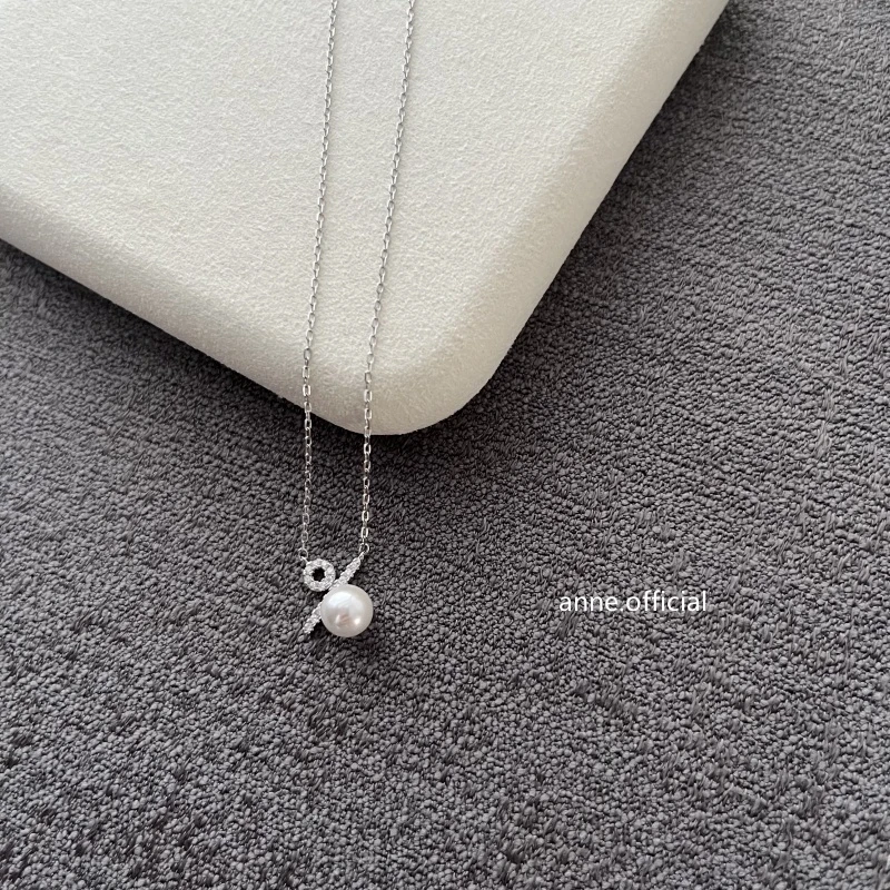 吊坠925银 【X417】S925银轻奢设计感%珠珠吊坠项链时尚小众项链
