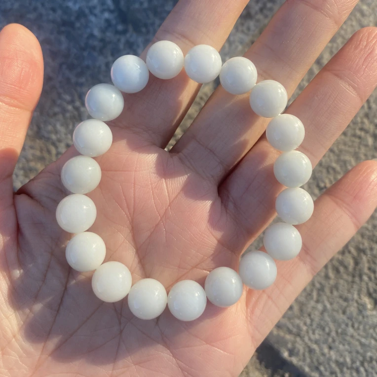 和田玉卡10圆珠单圈手串