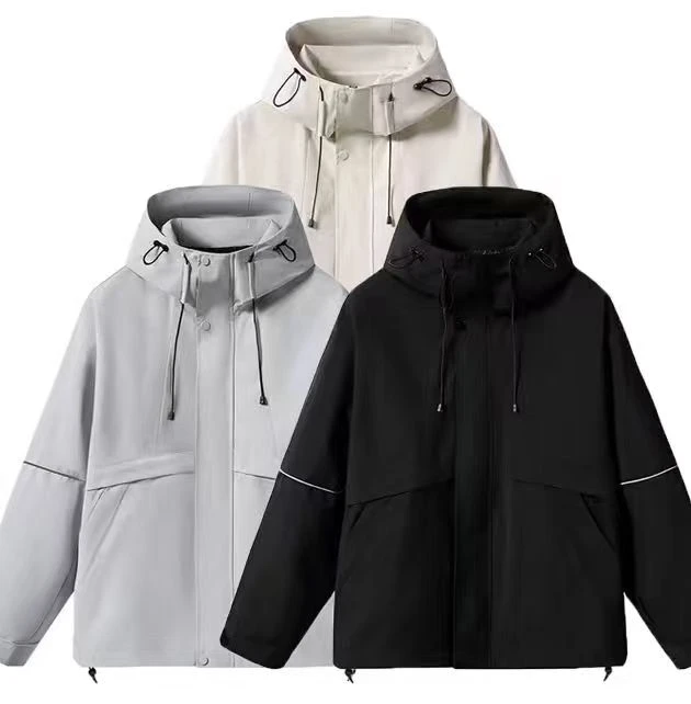 工装夹克情侣户外冲锋衣连帽外套宽松男女-8920