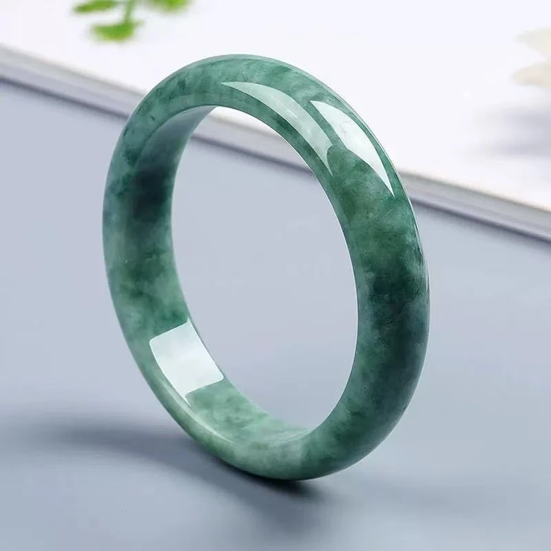 点墨绿色时尚百搭民族风老花青条贵妃手镯