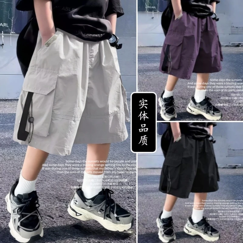 【水洗弹力】男童短裤夏季儿童裤子2025新款中大童休闲裤男孩工装裤