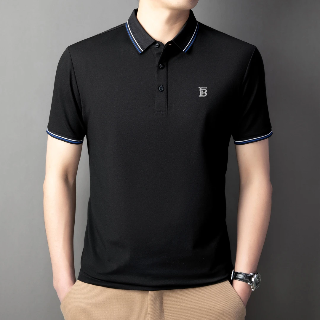 【品质男装·天然桑蚕丝】夏季高档短袖POLO衫男士商务休闲透气t恤潮