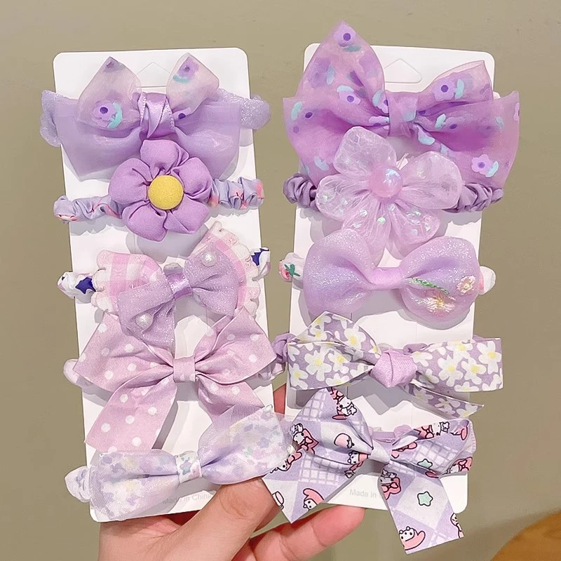 儿童布艺蝴蝶结发圈女童甜美公主头绳可爱扎头发皮筋宝宝发绳头饰