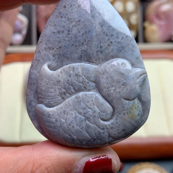 硅化珊瑚（珊瑚玉）颈饰未镶嵌