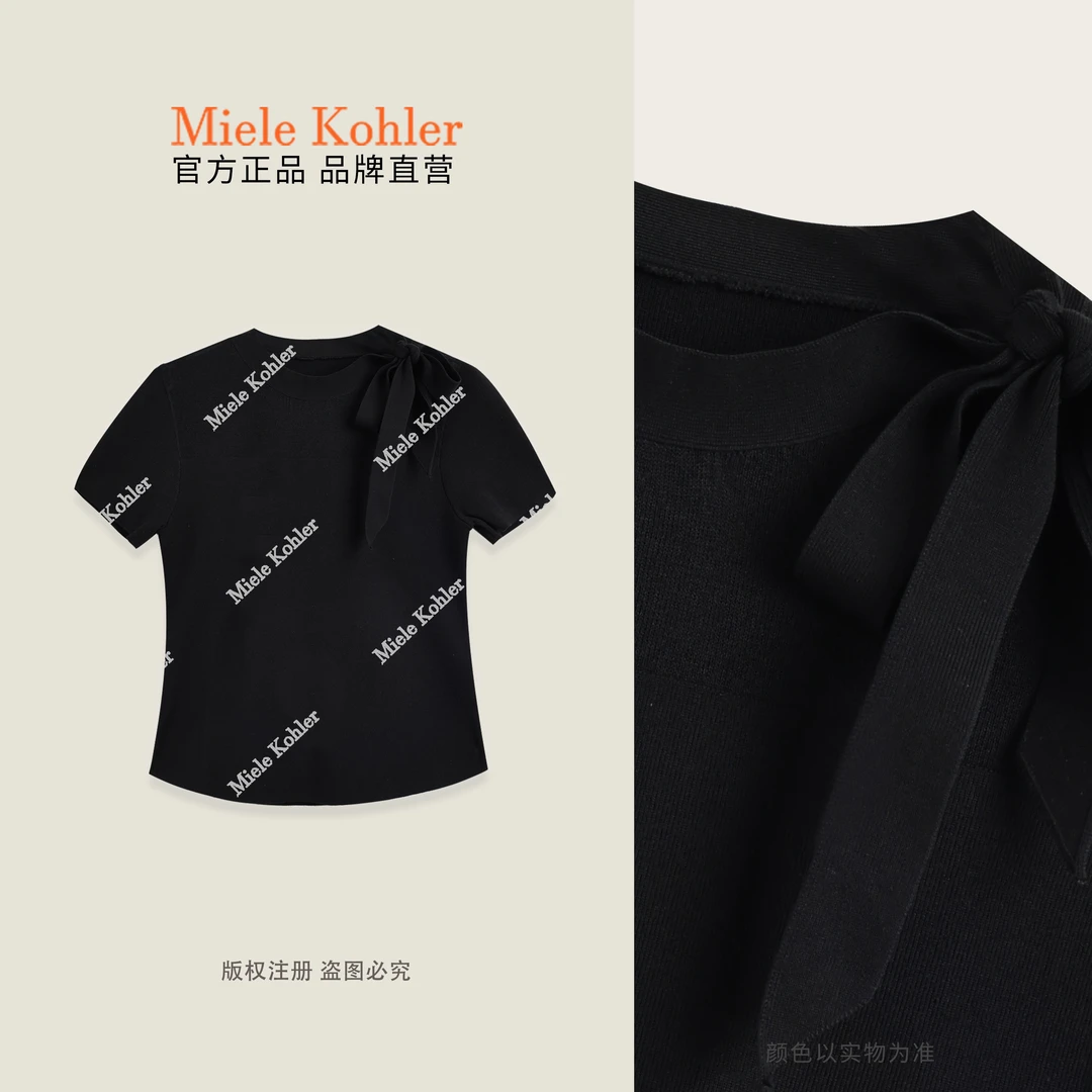 100%莱赛尔夏季新款短袖女士针织衫T恤MKAX3A041【I澳门小源同款】
