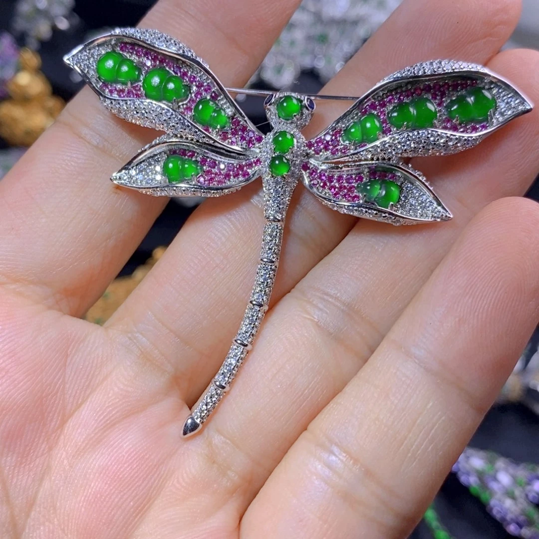 翡翠银S925镶嵌颈饰天然翡翠