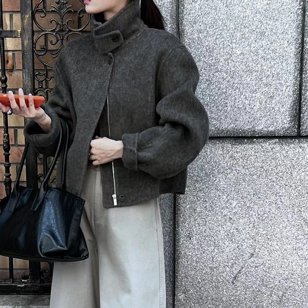 秋冬双面羊毛短款外套6161
