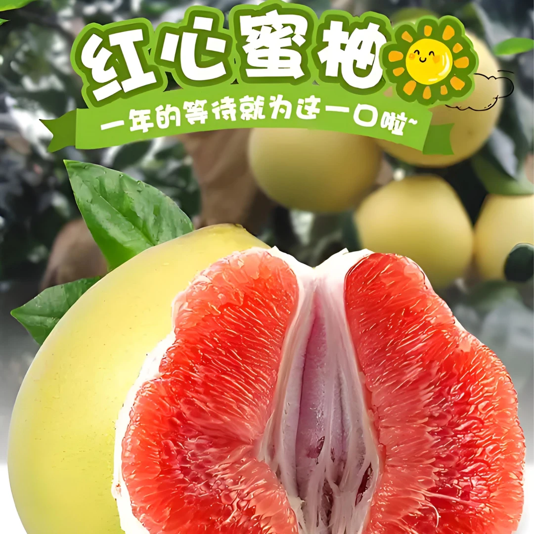 正宗福建省红肉蜜柚核心产区新鲜采摘皮薄肉厚多汁