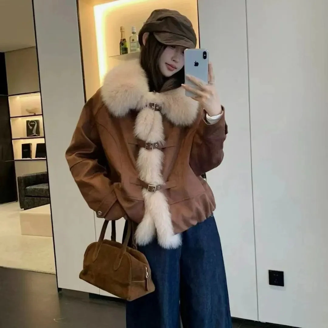 （运费险）秋冬新款女式韩版显瘦派克服加厚年轻款内胆皮草拼接外套