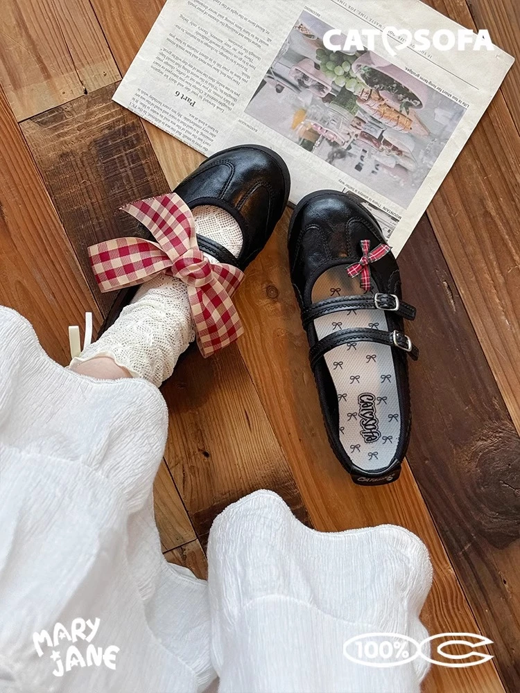 黑色玛丽珍女鞋2025夏季新款镂空设计百搭浅口单鞋芭蕾风JK小皮鞋