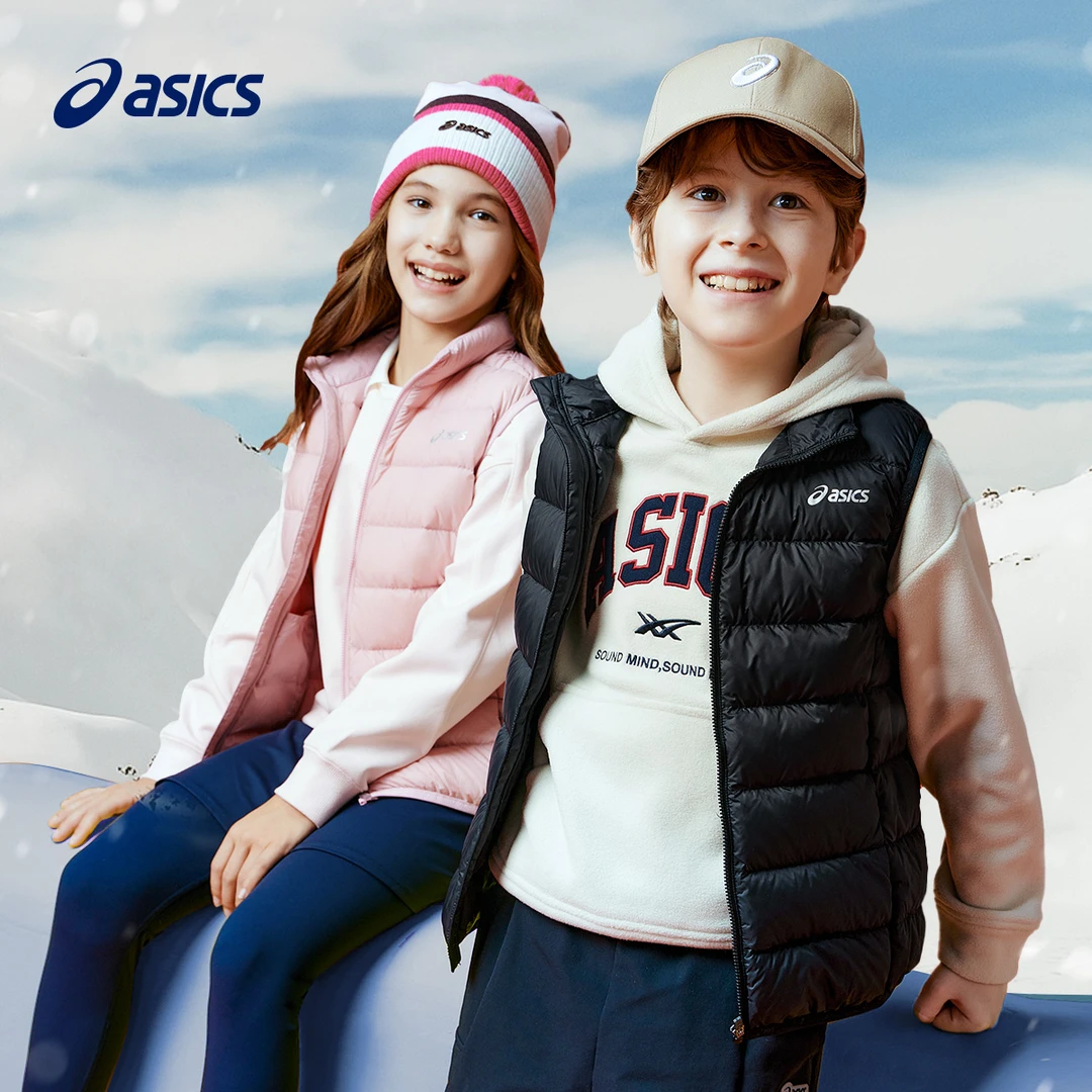 ASICS/亚瑟士童装25男女童三防羽绒马甲轻334251012307&3077