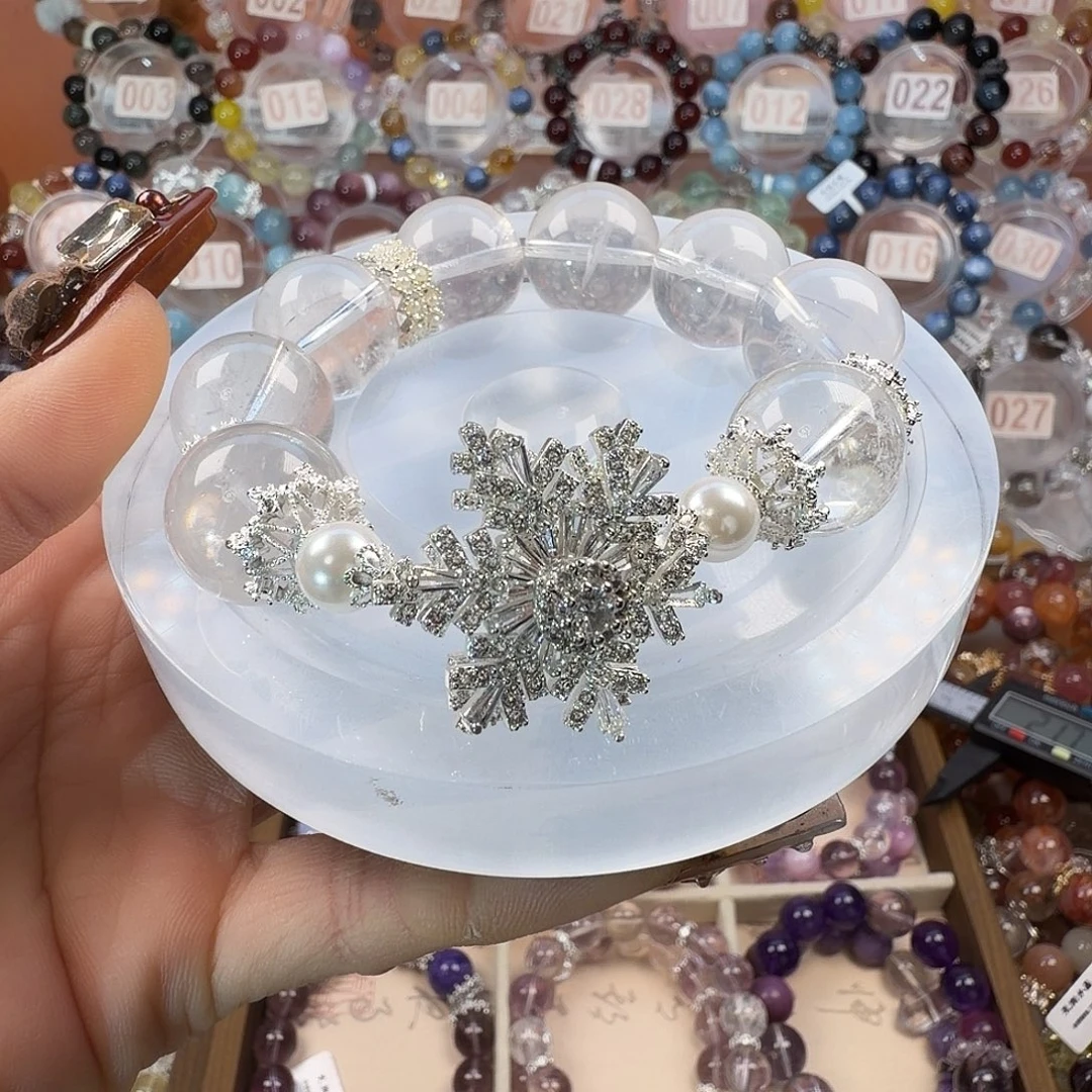 水晶手链合金白水雪花