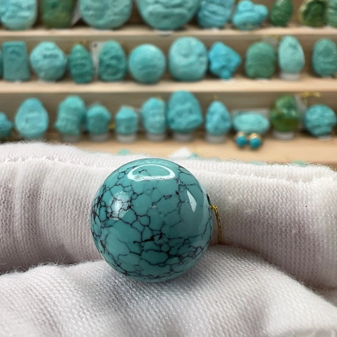 未镶嵌绿松石圆珠13.8mm