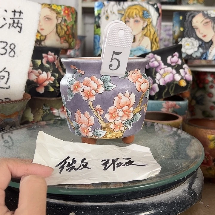 满38包邮 景德镇幸运花盆