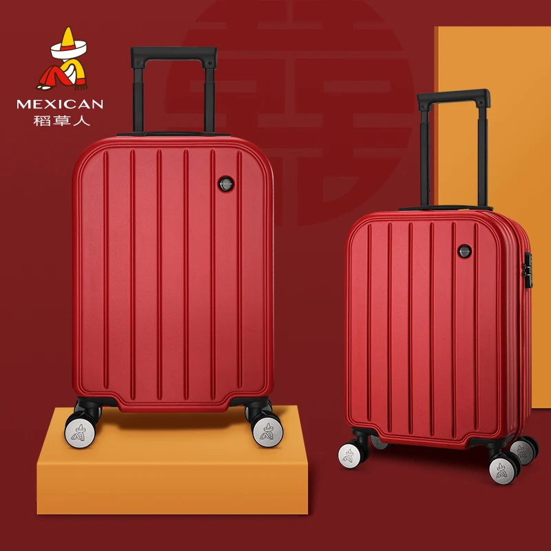 稻草人红色行李箱结婚陪嫁喜箱拉杆箱子新娘嫁妆2025寸旅行密码箱