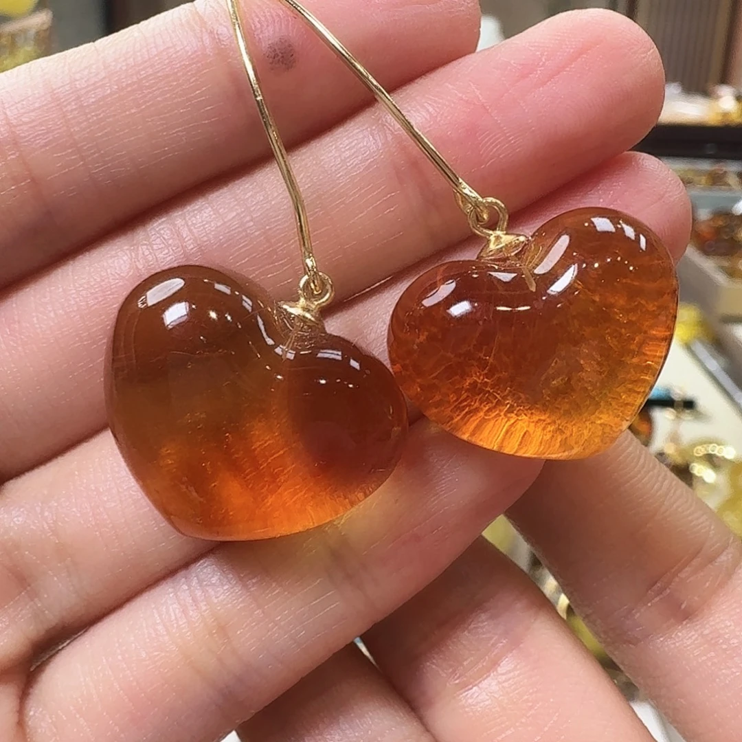 琥珀未镶嵌颈饰耳坠