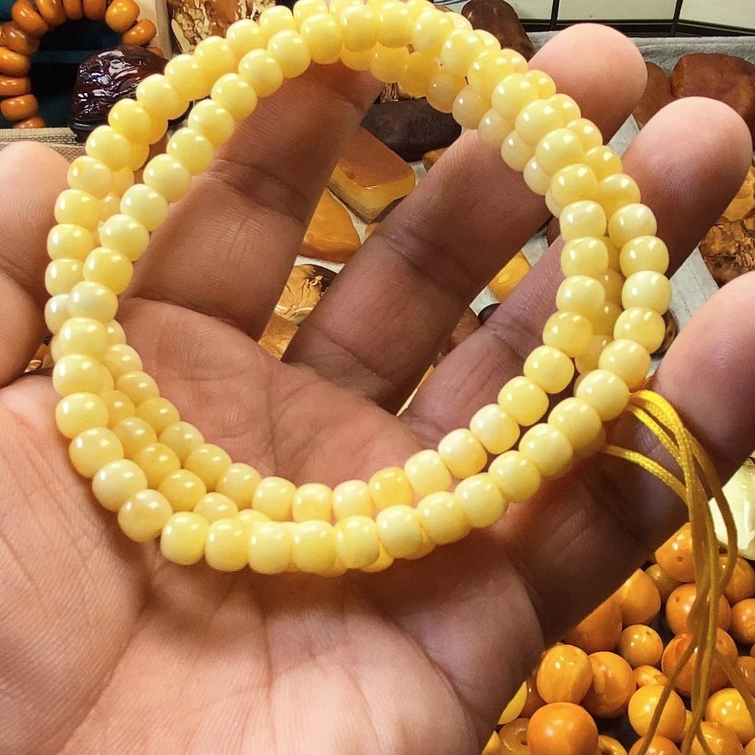 手链琥珀未镶嵌6.5白蜡精工老型