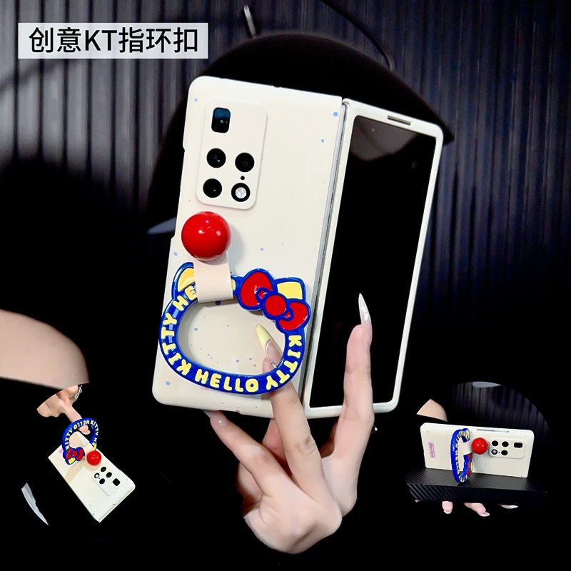 适用华为matex2手机壳新款matex2套huawei泼墨kt猫创意指环圈女款