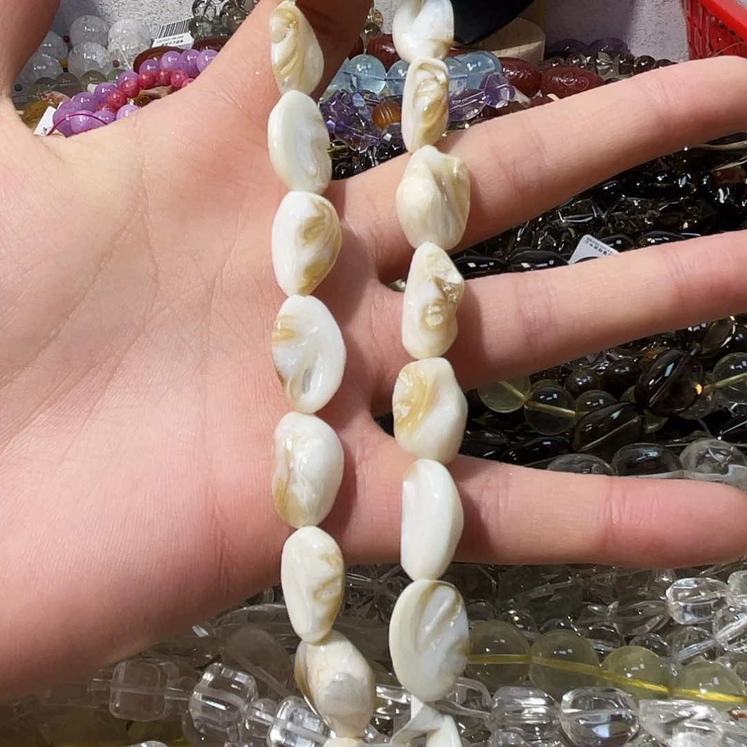 手链烟晶银S925镶嵌卡12天然贝壳罗化石