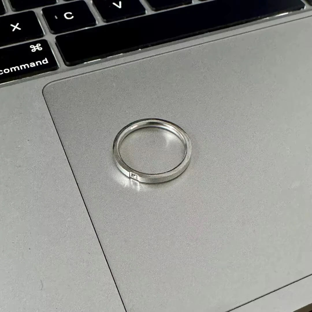 钛钢戒指 1870-不掉色简约单钻素圈戒指银色