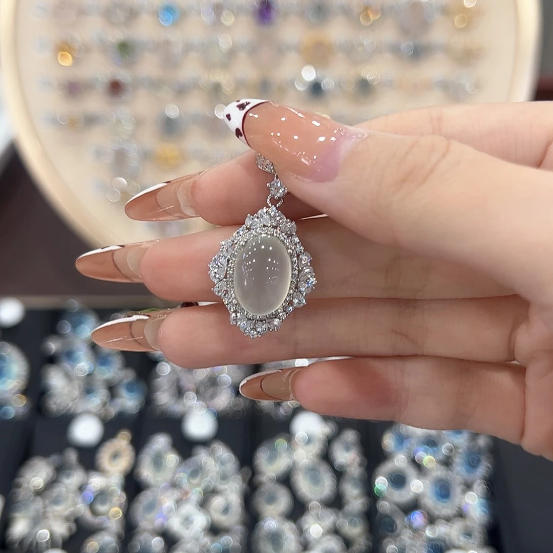 蛇纹石玉银S925镶嵌戒指旺***星