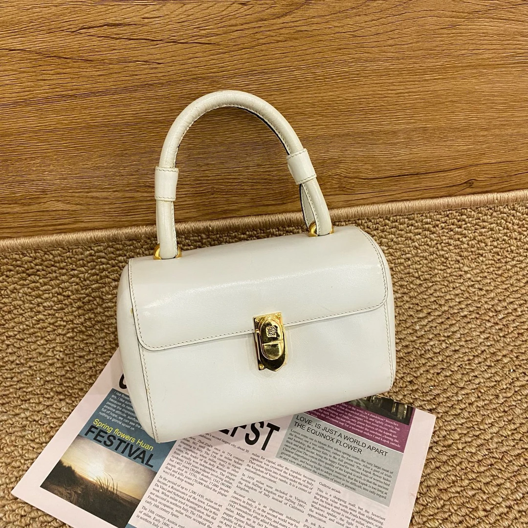 95新 LOEWE/罗意威 中古博物馆系列白色手拎包 12027370