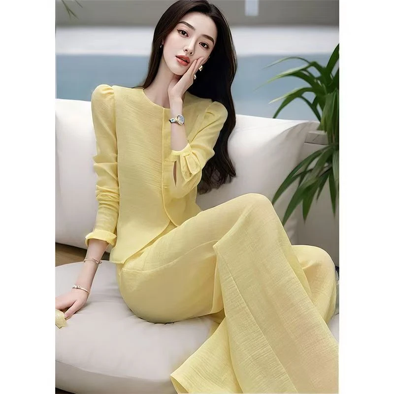 【{苒彩}夏装搭配一整套洋气漂亮炸街减龄时尚好看黄色上衣裤子职