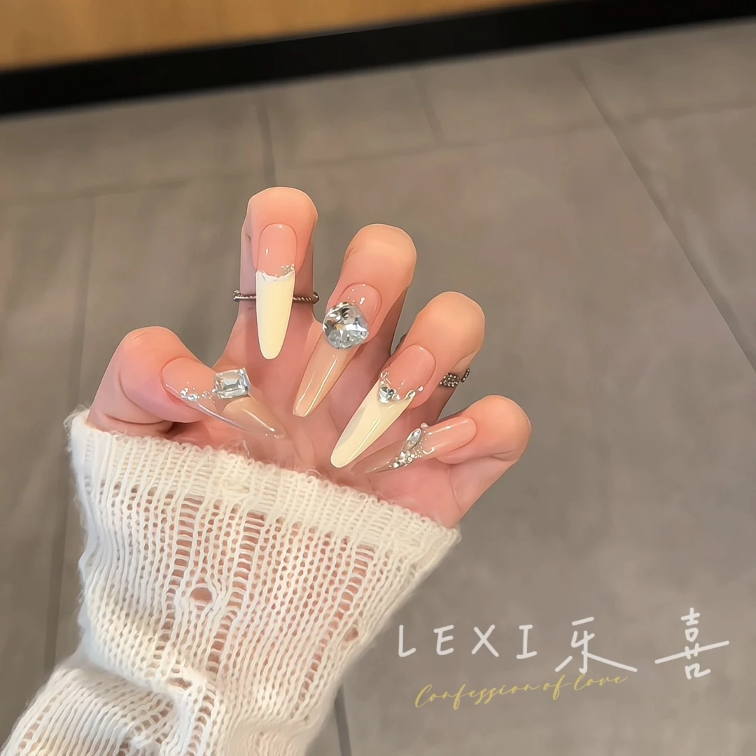 【柠檬碎冰】喵喵·温柔风纯欲感裸色猫眼法式显白手工穿戴DIY贴片