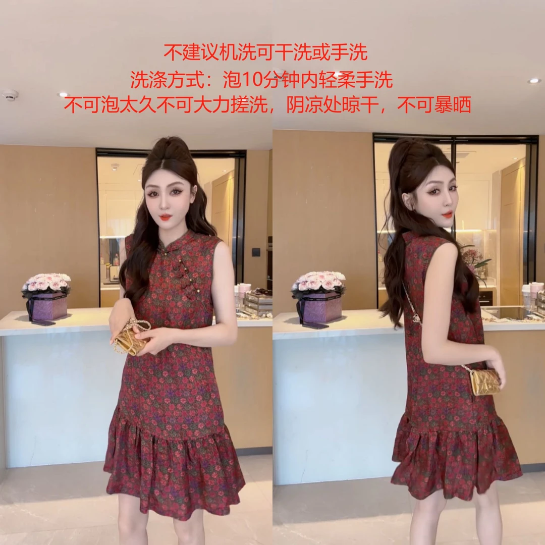 M9A86142   新款夏季显瘦显白短袖气质高级感减龄轻奢连衣裙