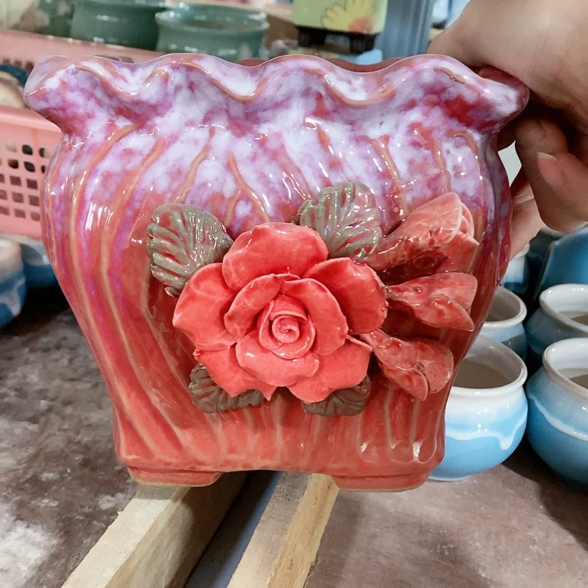 【闪购商品】红陶陶瓷花盆，多肉花盆