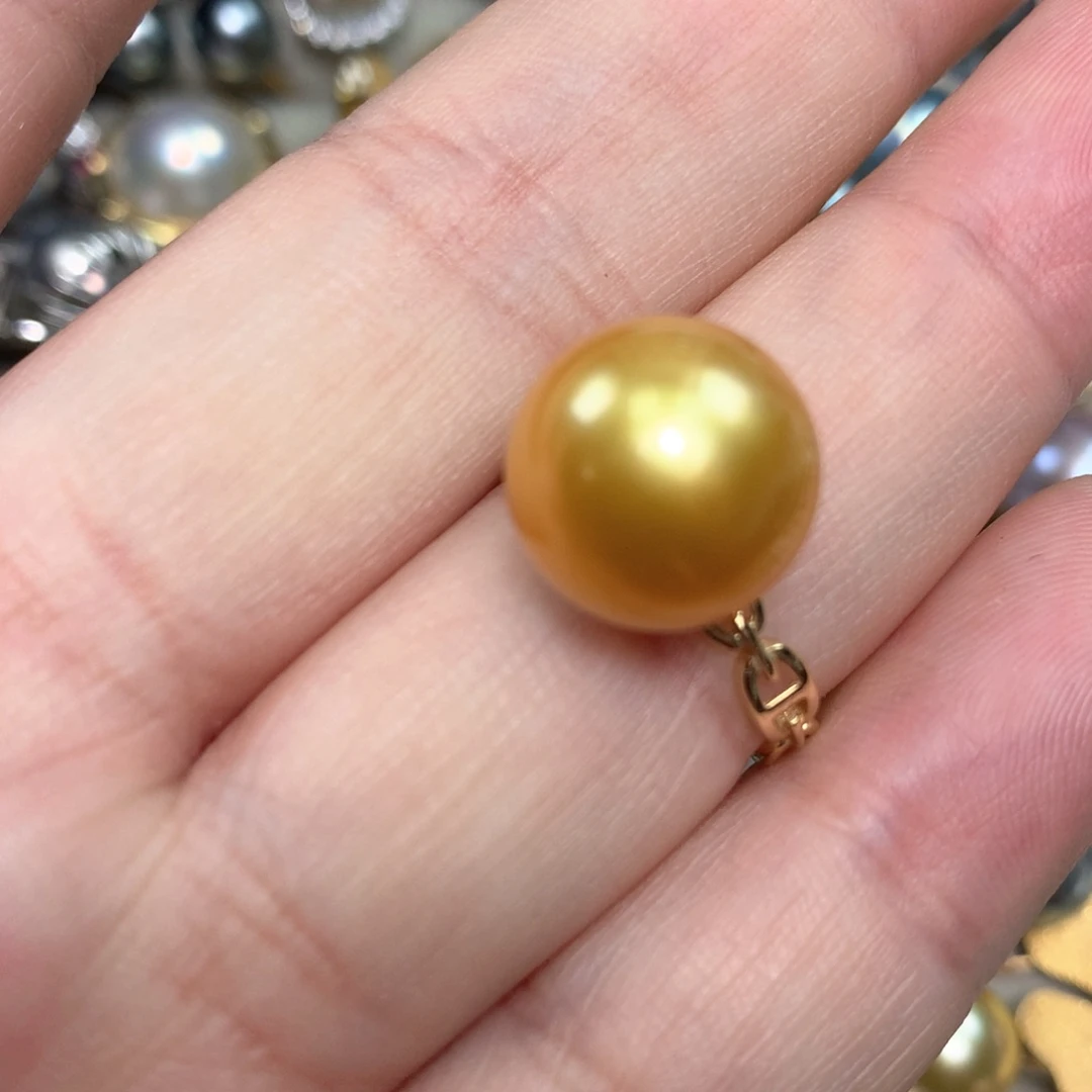 海水珍珠戒指18K金镶嵌