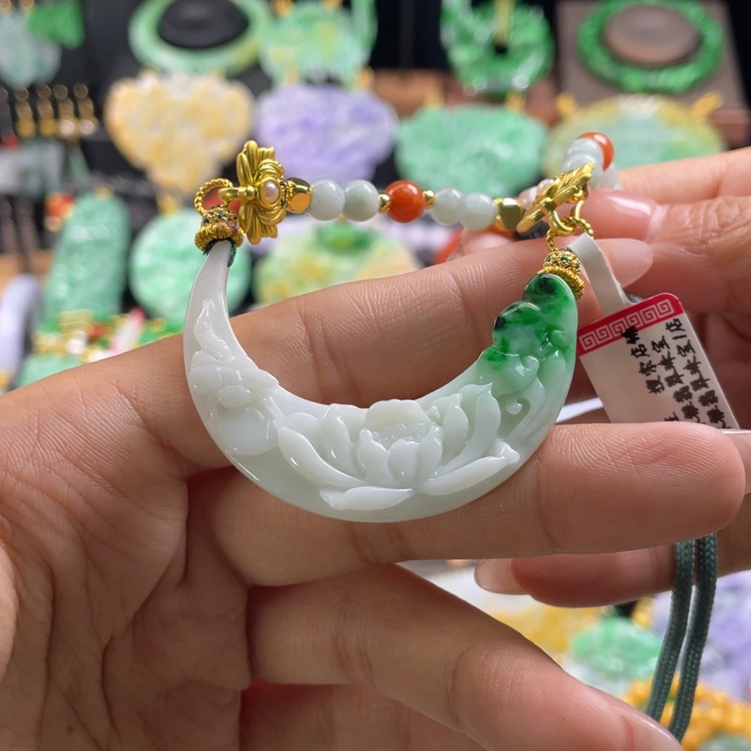 翡翠未镶嵌颈饰代编织