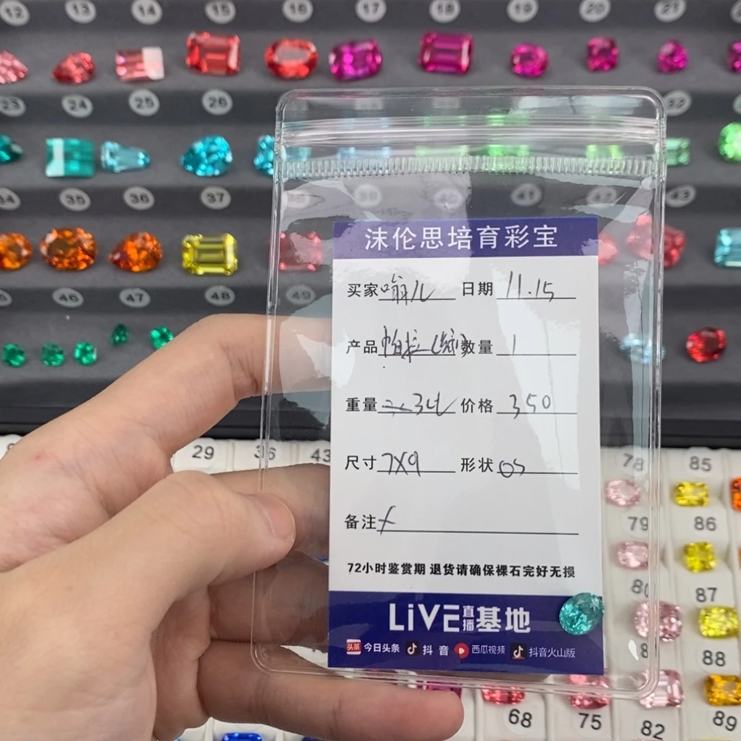 嗡***姐合成（培育）石榴石裸石3ct