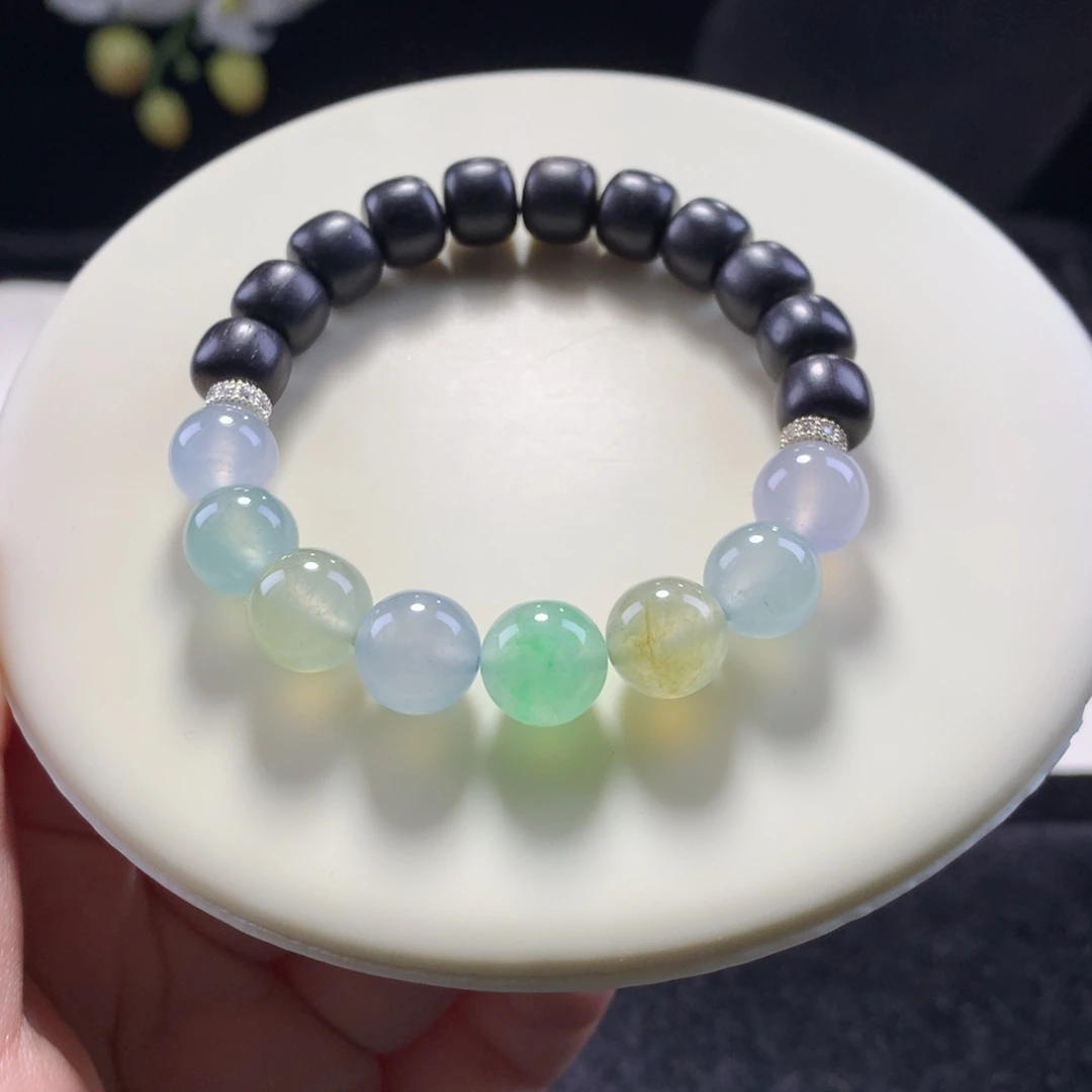 翡翠未镶嵌手串卡10高冰串