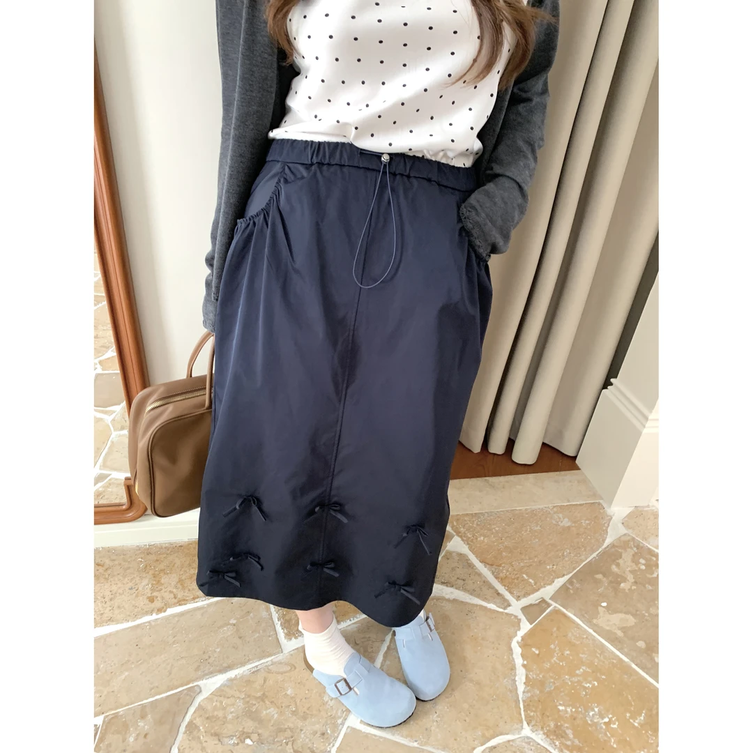 脚趾筋微胖MM大码Miu系少女向    立体蝴蝶结半身裙