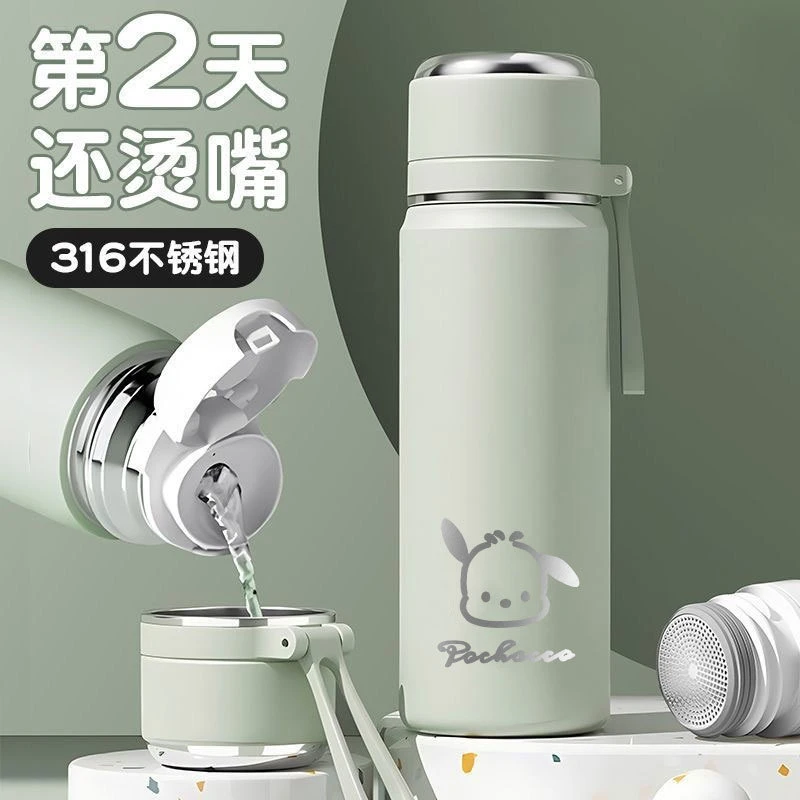 简约带盖保温杯女生316不锈钢学生上学专用2025新款可爱泡茶水杯