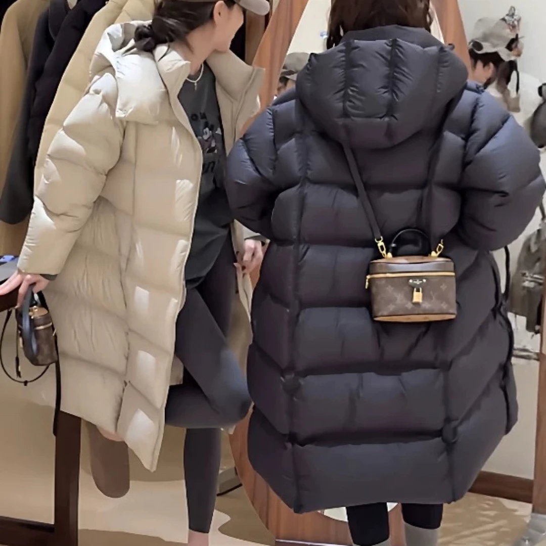 Coco 中长款“95连帽羽绒”高克重