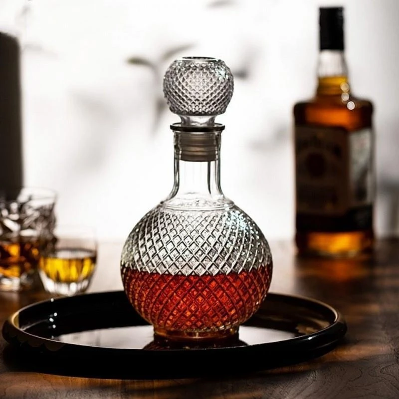 高档储酒瓶玻璃酒壶白酒酒樽创意红酒醒酒器威士忌酒瓶带盖酒具