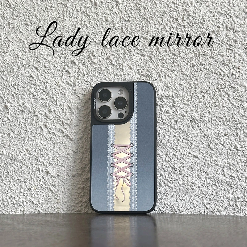 小CASE王子黛夜蕾丝磨砂黑边手机壳适用苹果iPhone16 15 14ProMax