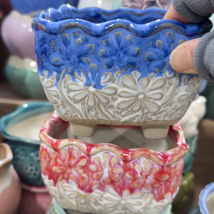 凑9米包邮，有孔，陶瓷花盆