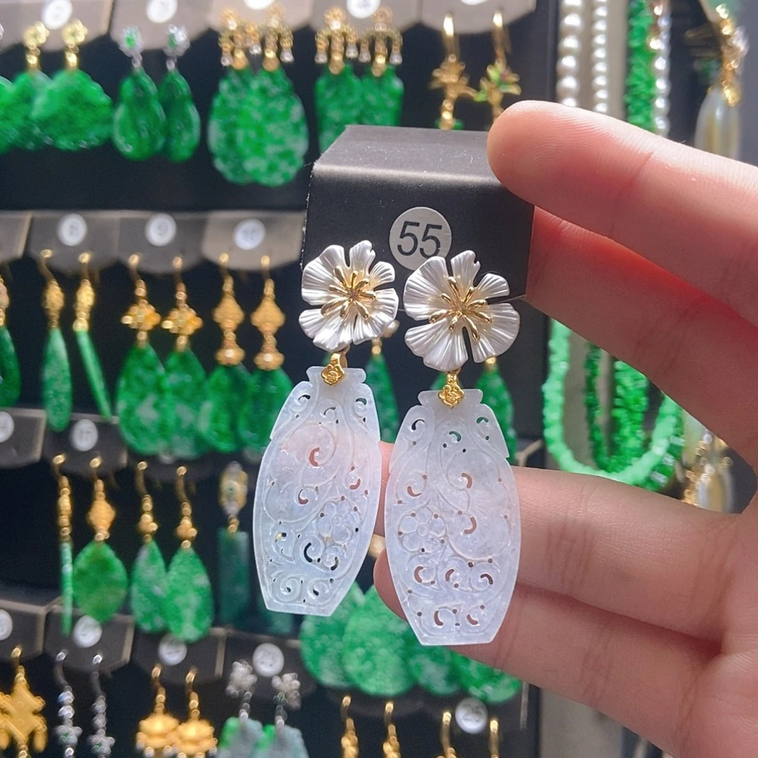 翡翠未镶嵌耳饰翡翠