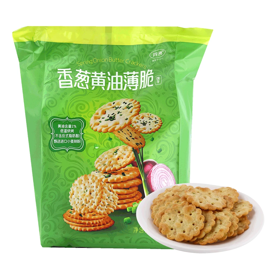 FOUR SEAS/四洲 香葱黄油薄脆饼干 360g（内含10小包）休闲零食 沃尔玛小时达 同城配送