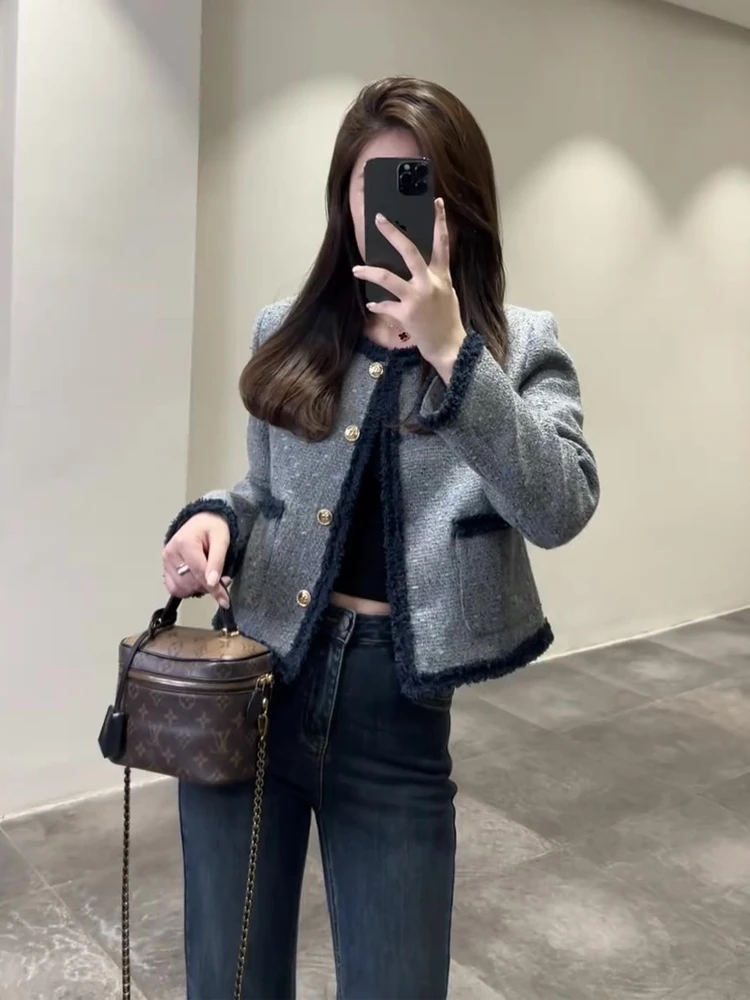 韩系气质高端小香风上衣女2025秋季新款高级感独特超好看显瘦外套