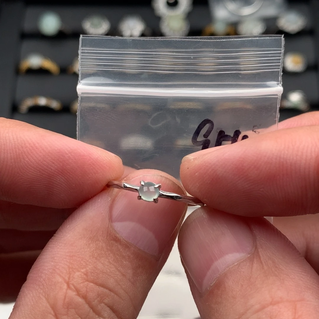 翡翠银S925镶嵌戒圈954