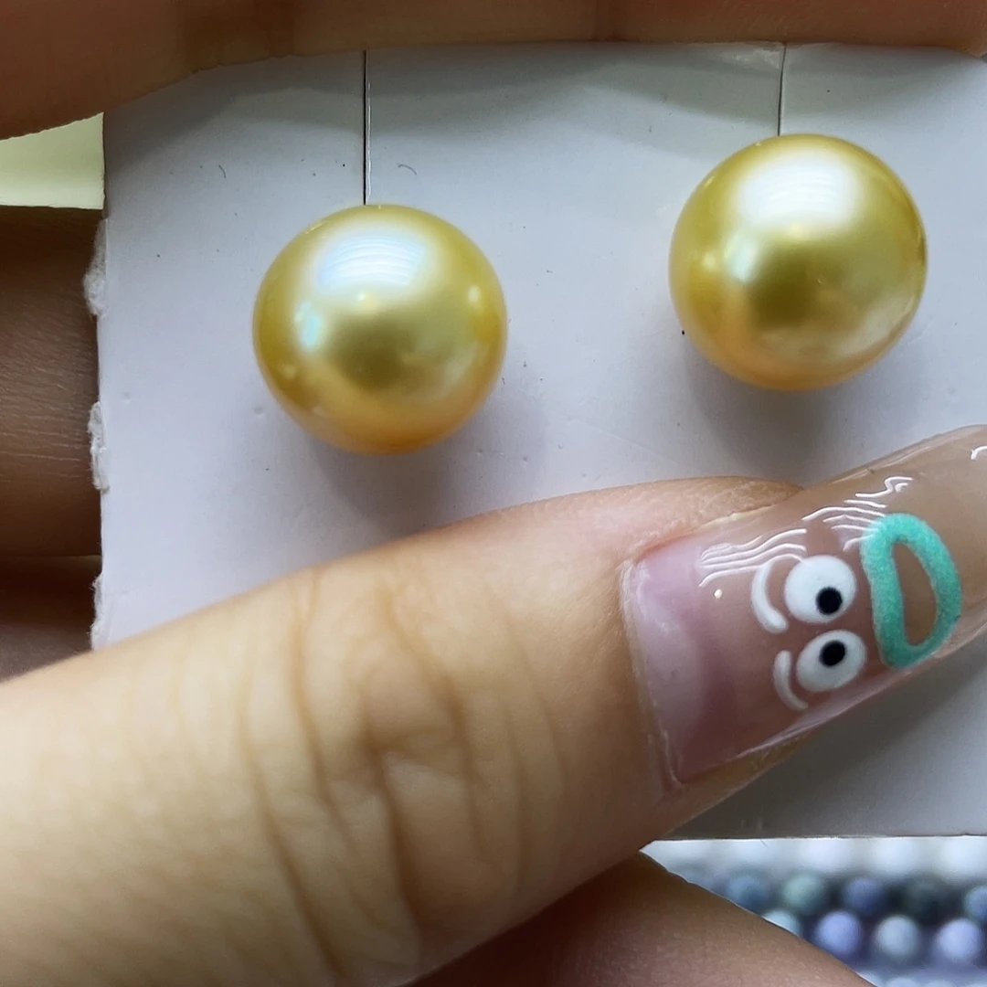 银S925镶嵌海水珍珠耳饰