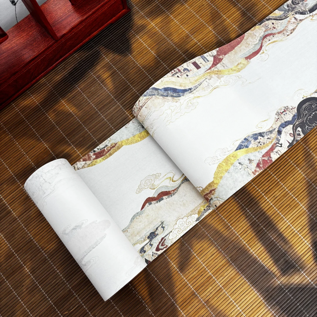 景阳阁蜡染砑光纸 敦煌云境长卷 毛笔书法专用宣纸直播间专用