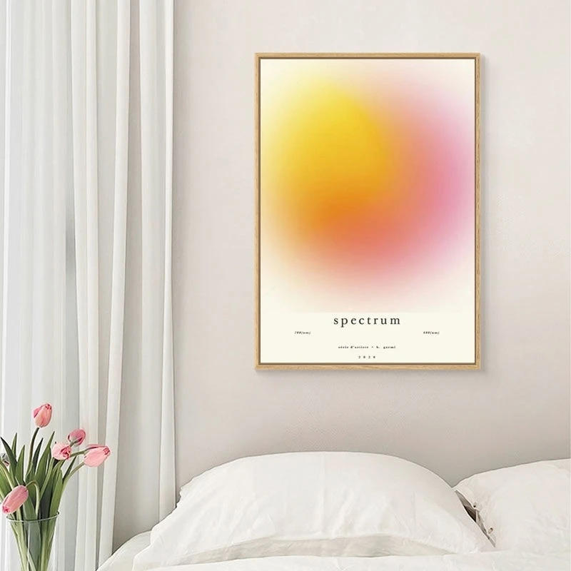 北欧ins唯美艺术渐变光晕客厅装饰画女孩房卧室挂画玄关餐厅壁画